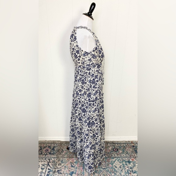 HOUSE OF HARLOW 1960 Blue White Cotton Tiered Sleeveless Maxi Dress Size XS Boho - Picture 3 of 15